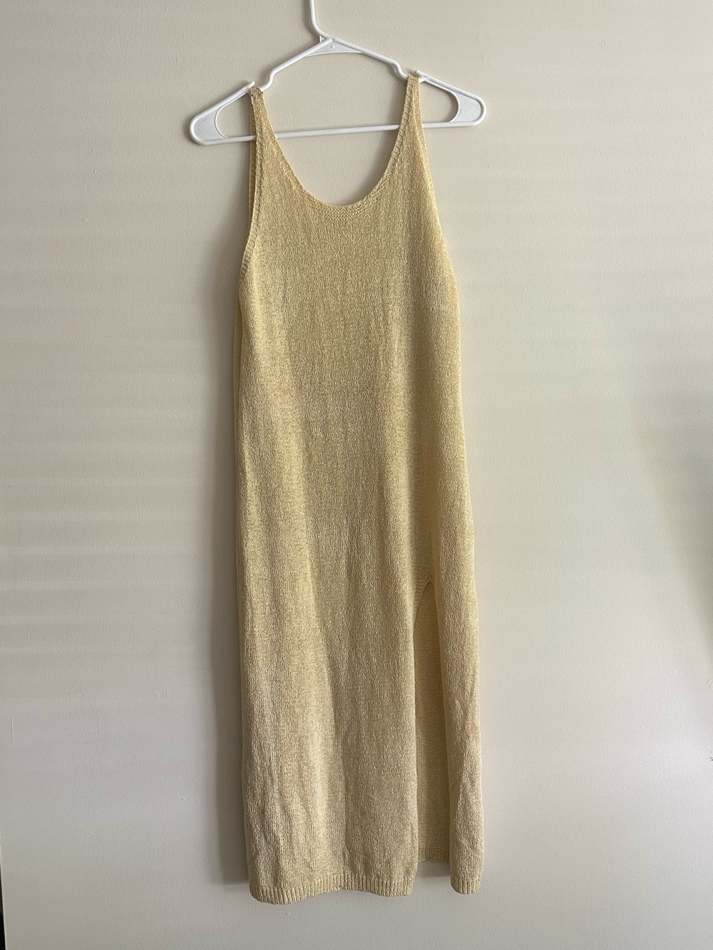 Sleeveless Knit Slip Dress in Tan | One Size